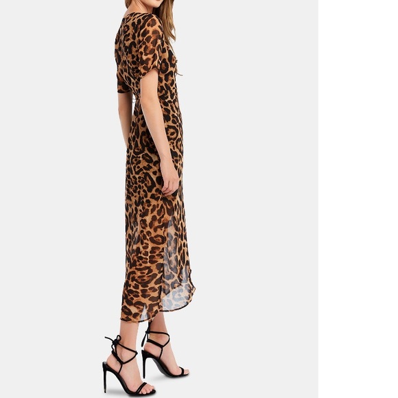 Bardot Leopard Print Wrap Dress Sz:10 (Large) - Picture 5 of 12